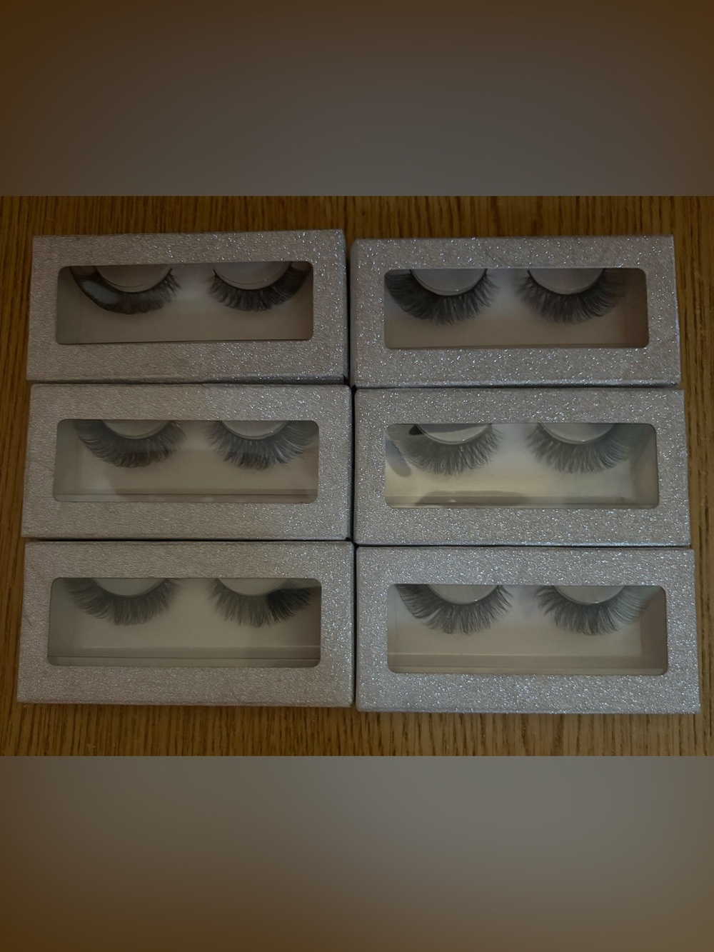 False Eyelash Set in Silver Glitter Box - Women Accessories